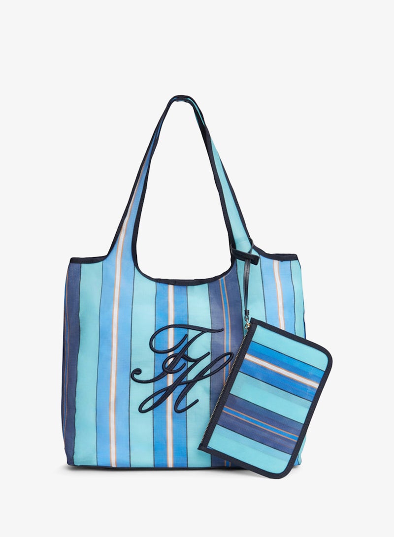 TOMMY HILFIGER Mesh Beach Tote Bag With Pouch - Image 1